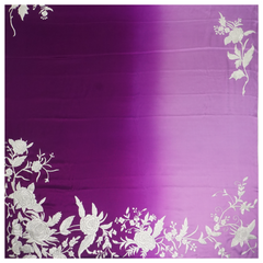 Purple Satin Crepe Embroidered Saree