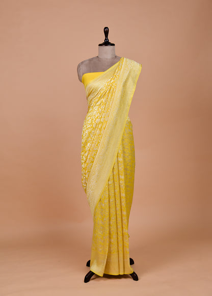 Yellow Georgette Banarasi Saree