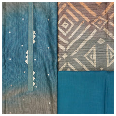 Multicoloured Cotton Tussar Dress Material