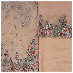 Peach Organza Dress Material