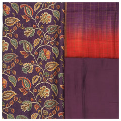 Purple Tussar Dress Material