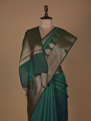 Green Cotton Silk Banarasi Saree