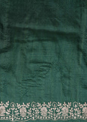 Green Tussar Embroidered Saree