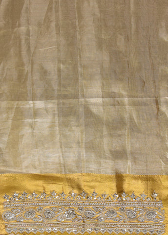 Gold Tissue Embroidered Saree