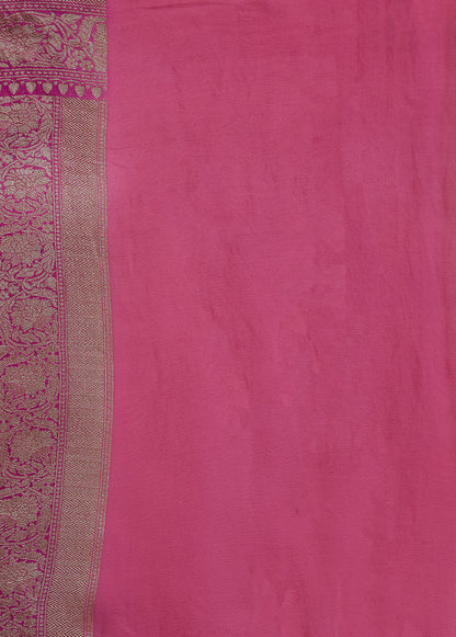 Pink Georgette Banarasi Saree