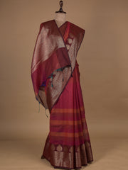 Red Cotton Silk Banarasi Saree