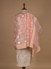 Beige Chanderi Cotton Dress Material