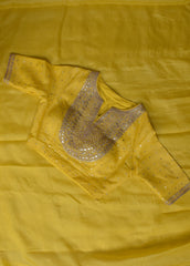 Yellow Tussar Embroidered Saree