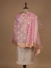 Beige Chanderi Cotton Dress Material
