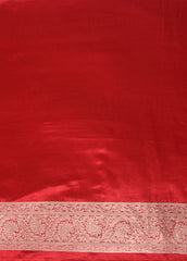 Red Crepe Silk Banarasi Saree