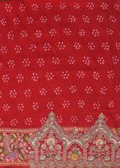 Red Georgette Embroidered Saree