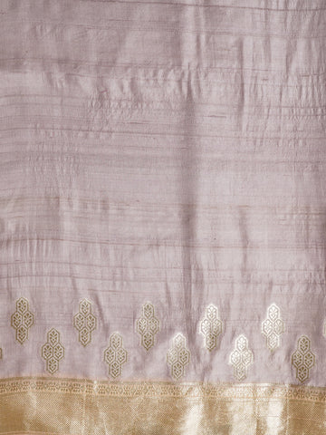 Purple Tussar Silk Dress Material