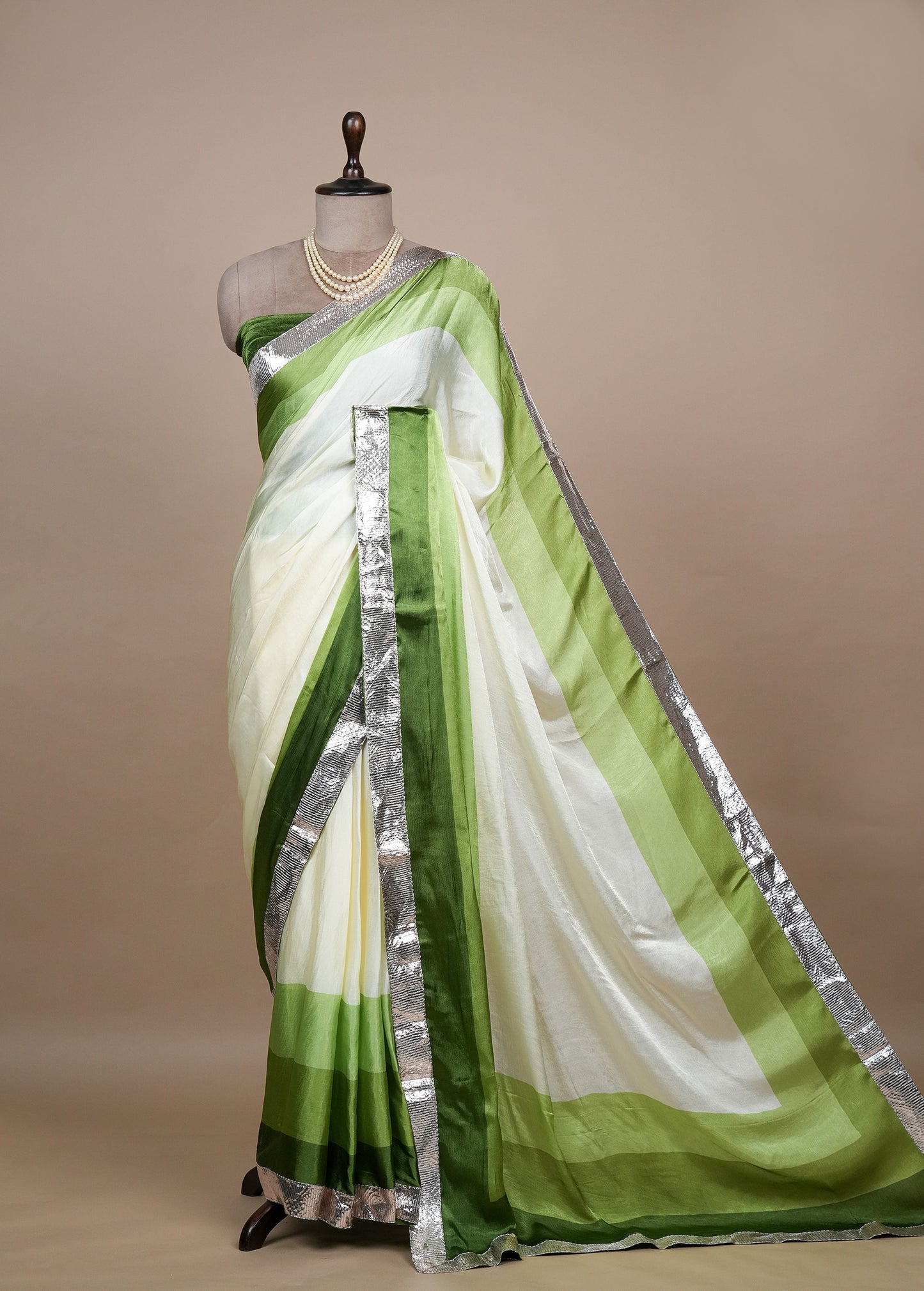 Multicoloured Crepe Embroidered Saree