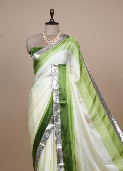 Multicoloured Crepe Embroidered Saree