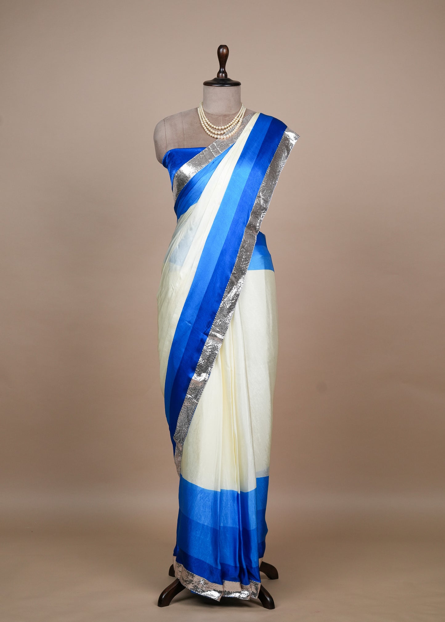 Multicoloured Crepe Embroidered Saree