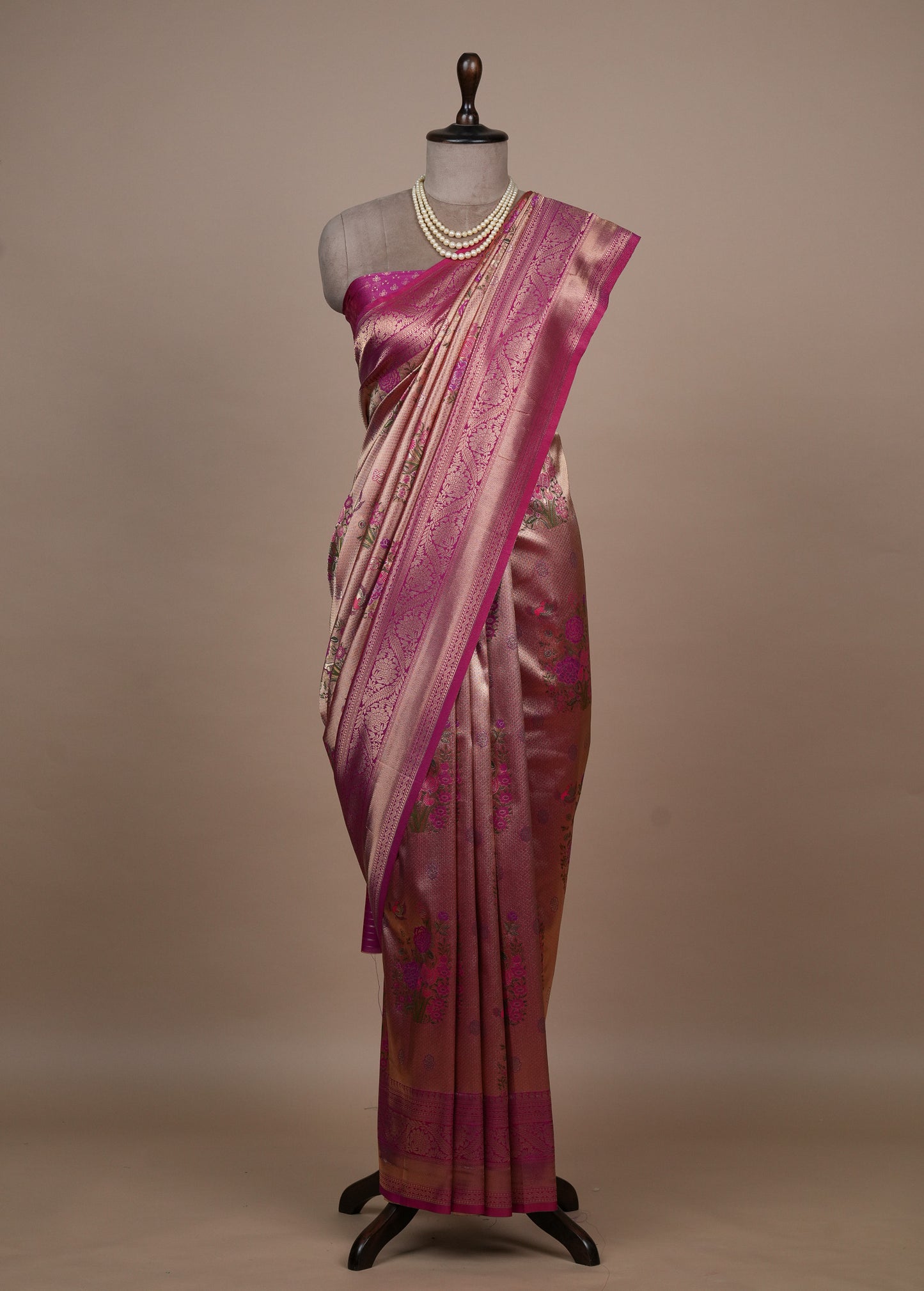 Pink Tissue Silk Banarasi Saree