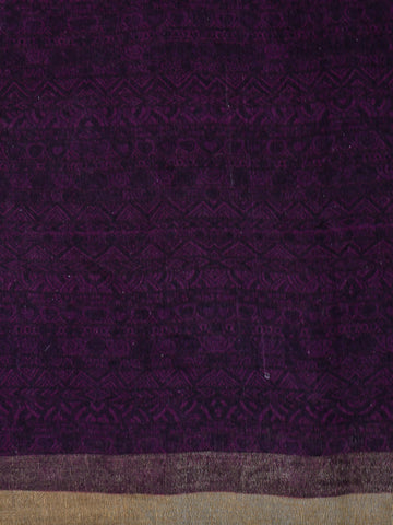 Purple Tussar Printed Saree