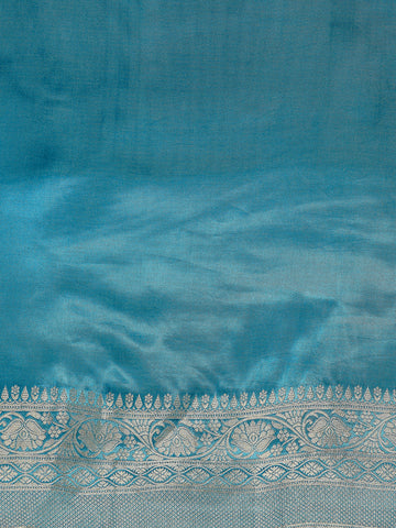 Blue Moroccan Silk Banarasi Saree