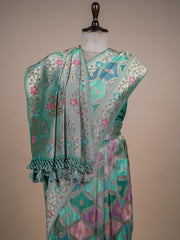 Multicoloured Moroccan Silk Banarasi Saree