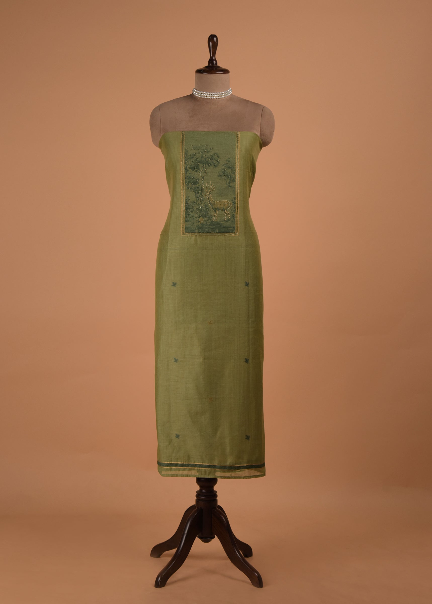 Green Cotton Dress Material