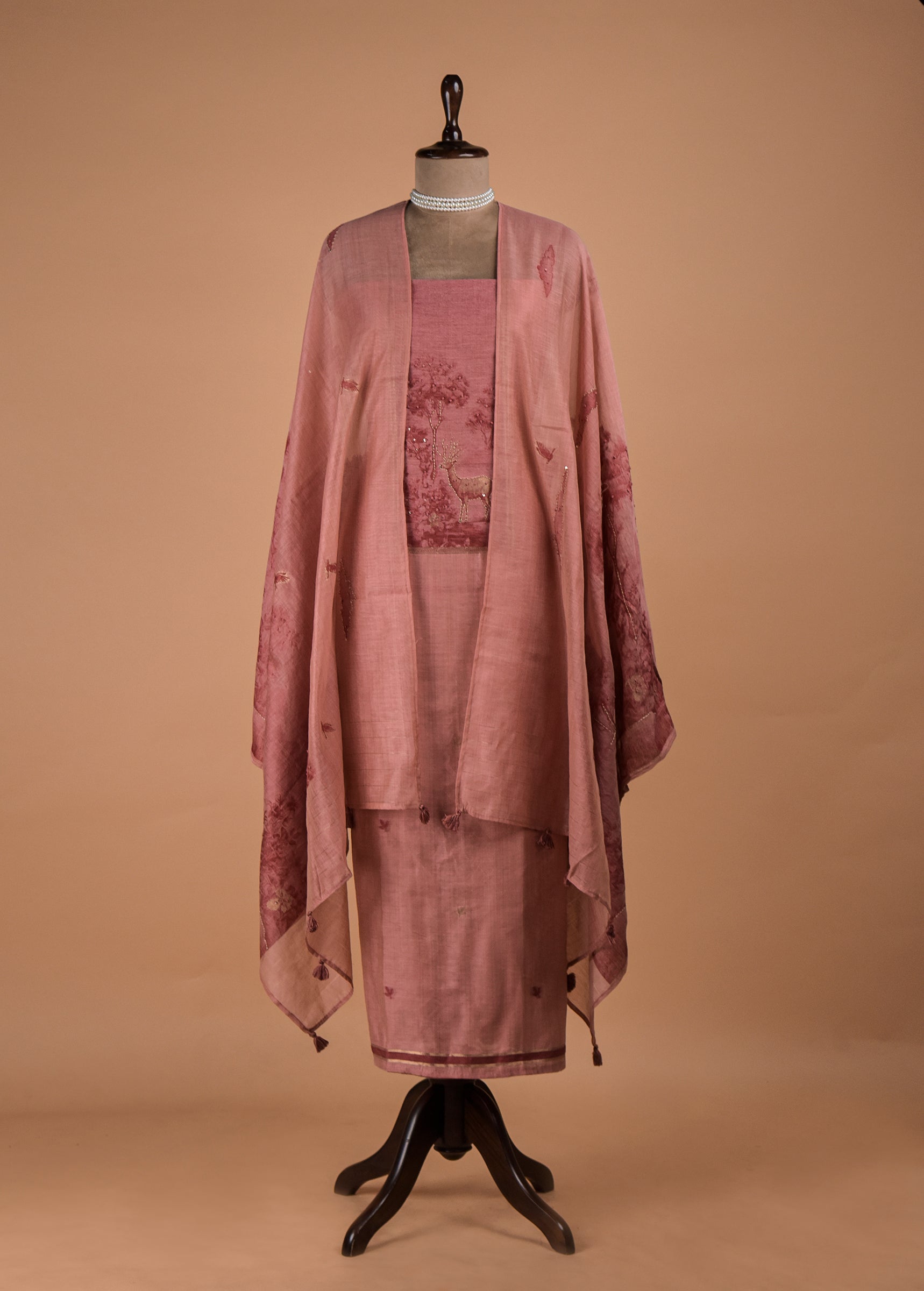 Pink Cotton Dress Material