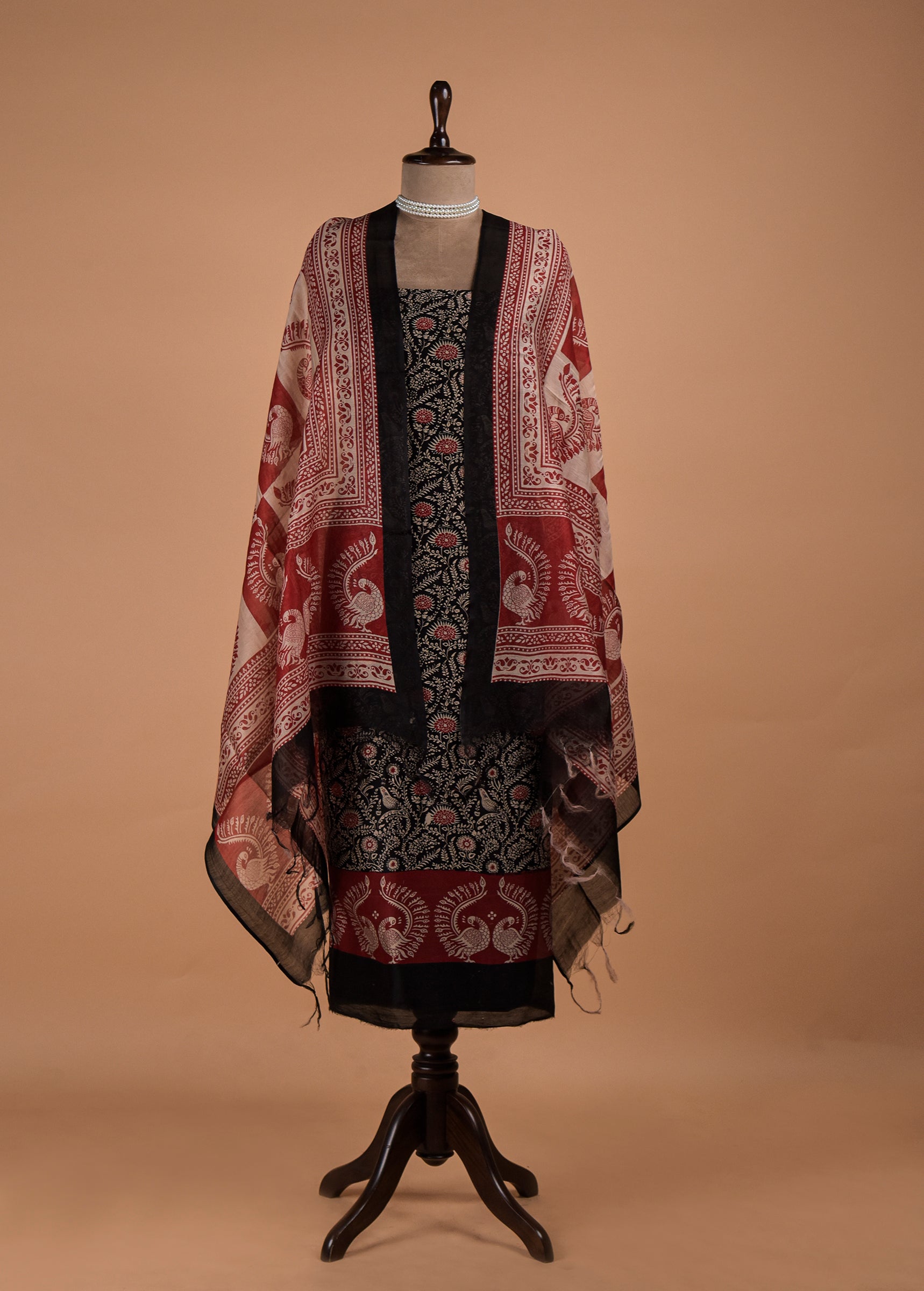 Multicoloured Chanderi Dress Material