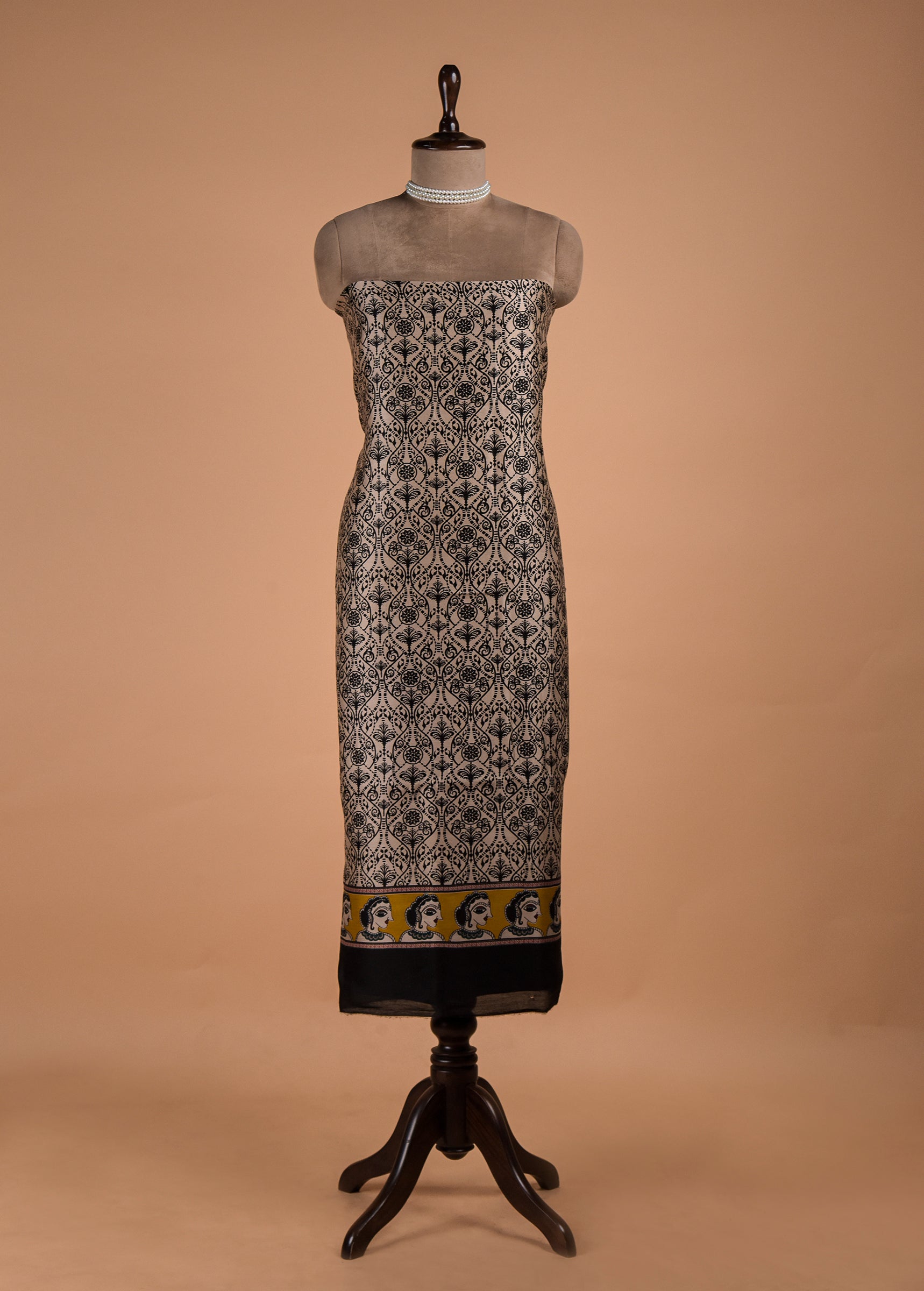Multicoloured Chanderi Dress Material