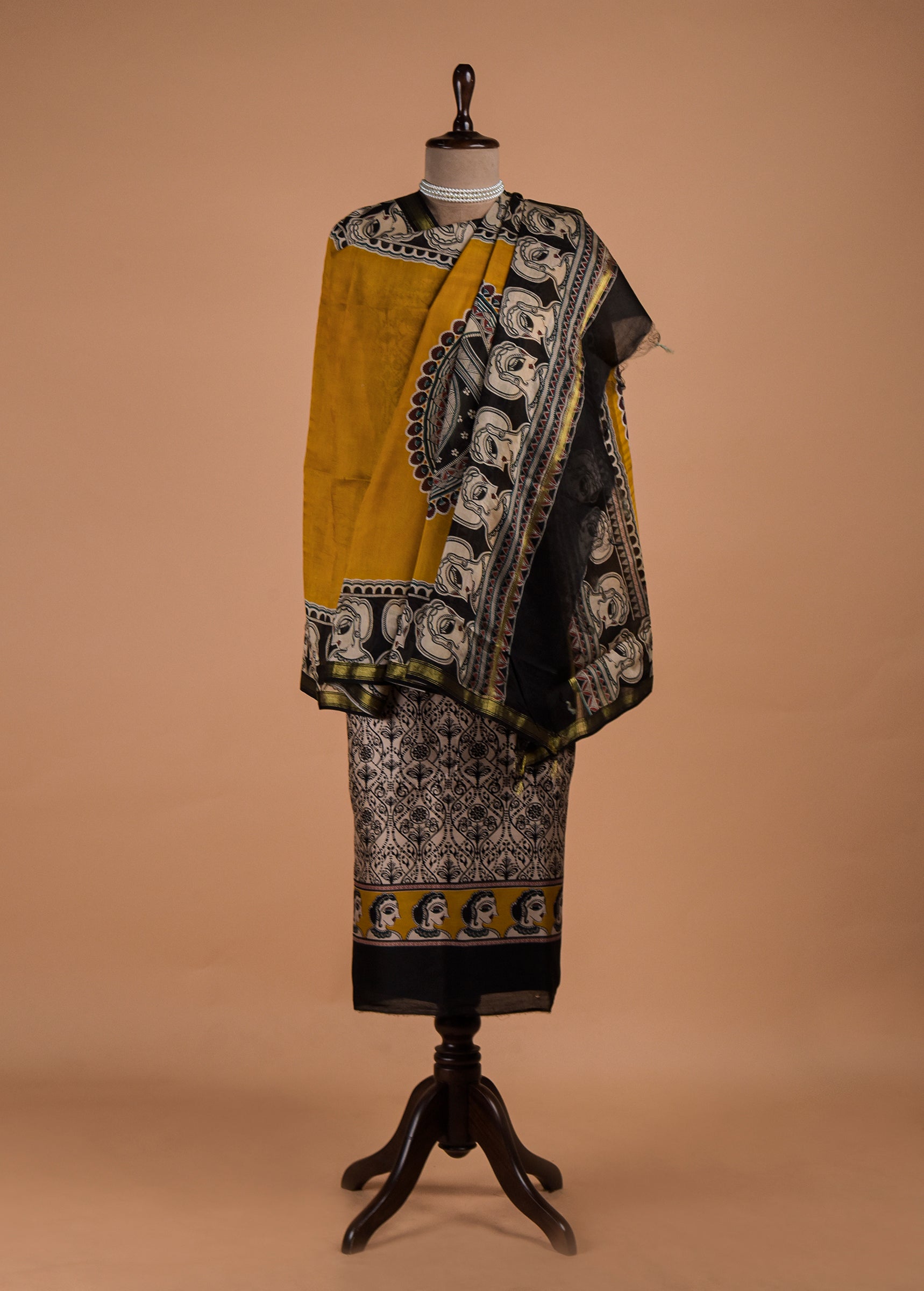 Multicoloured Chanderi Dress Material