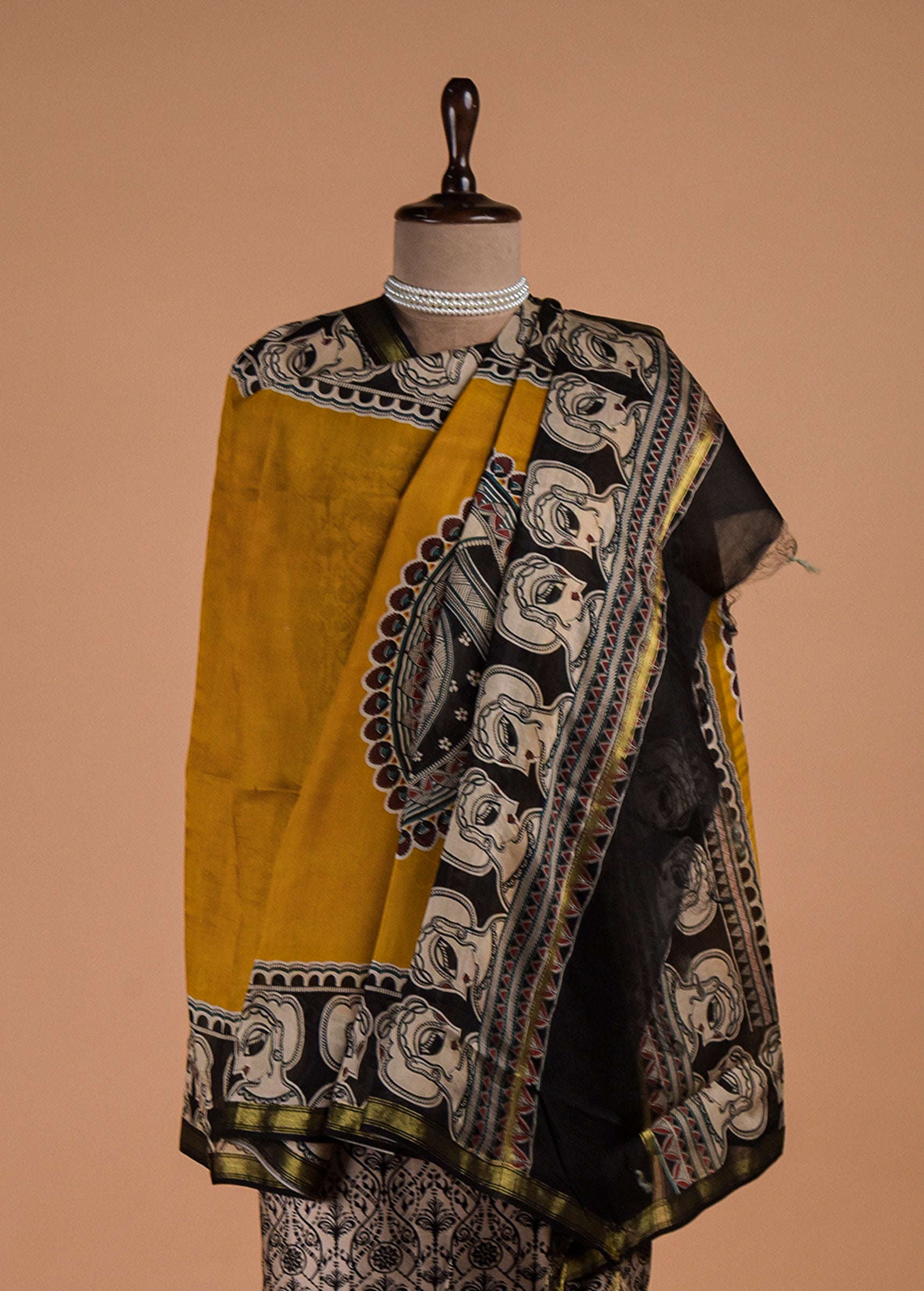 Multicoloured Chanderi Dress Material
