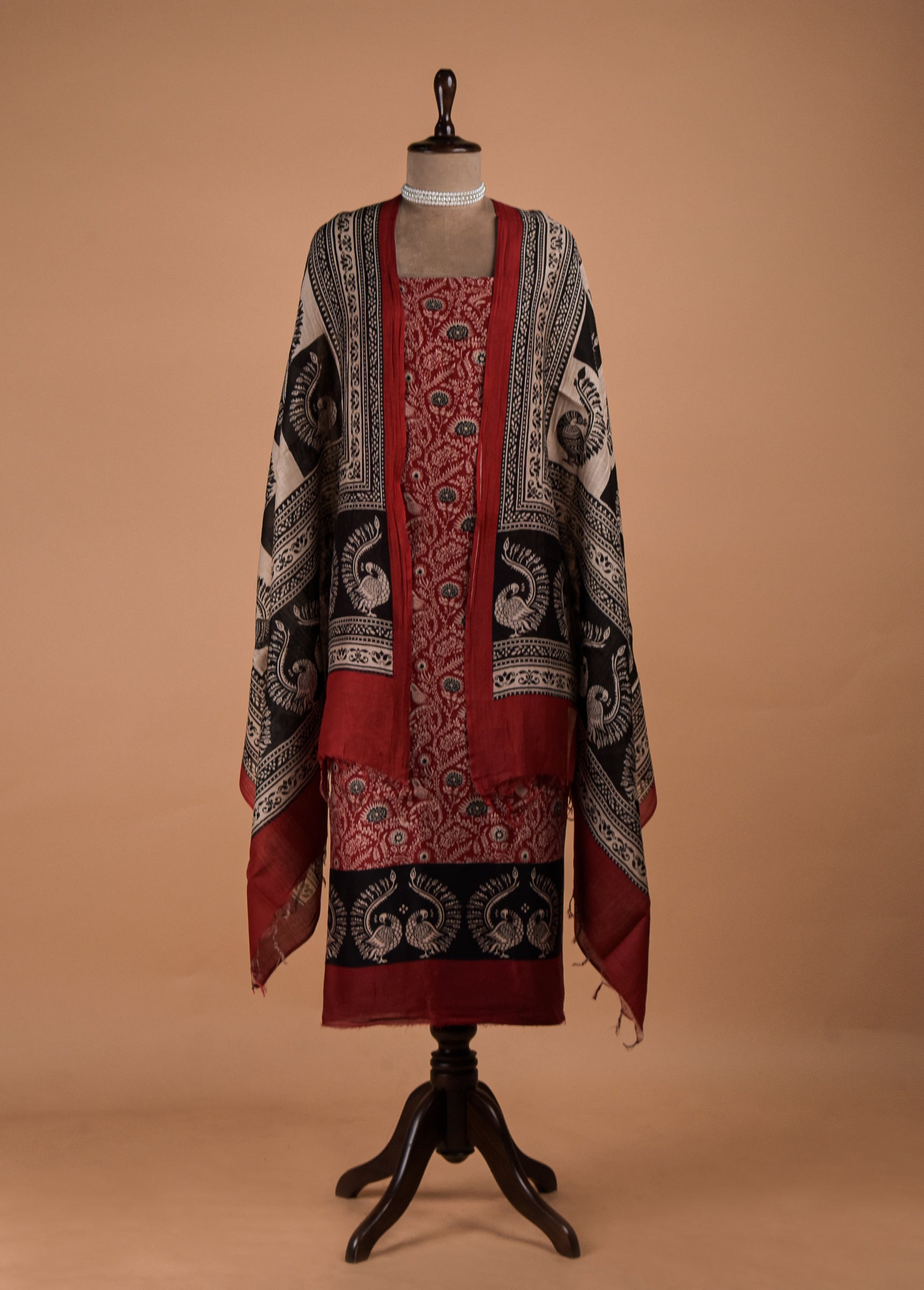 Multicoloured Chanderi Dress Material