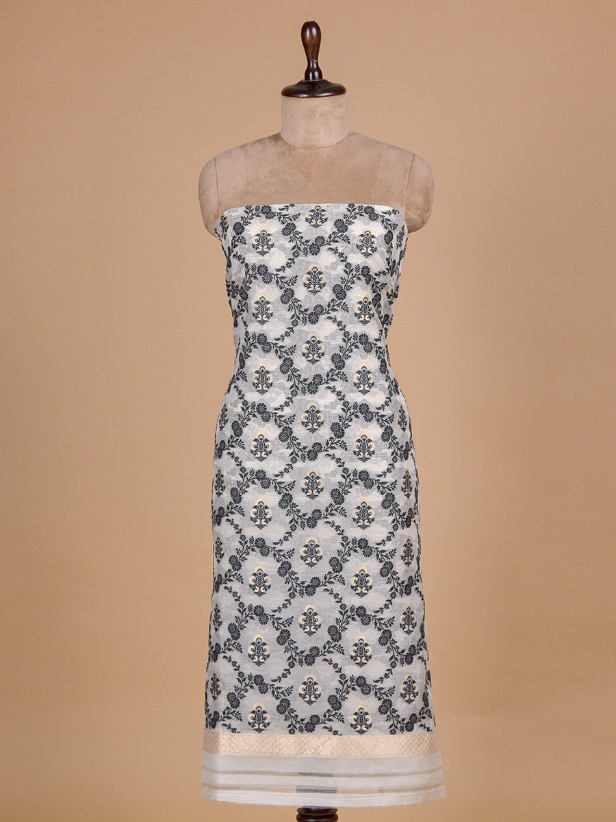 Cream Handwoven Cotton Dress Material - Image 2 | Greenways Delhi