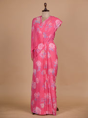 Pink Chiffon Printed Saree