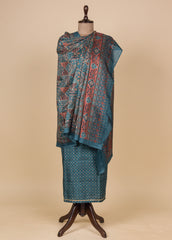 Blue Cotton Tussar Dress Material