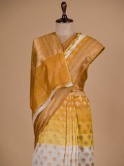 Yellow Chanderi Banarasi Saree
