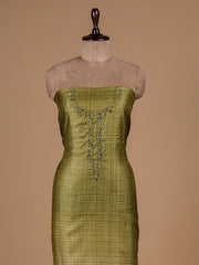Green Cotton Tussar Dress Material