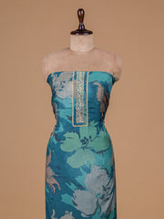Blue Muslin Cotton Dress Material