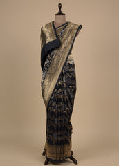 Black Silk Banarasi Saree