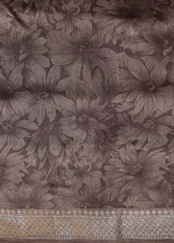 Black Chinia Silk Printed Saree