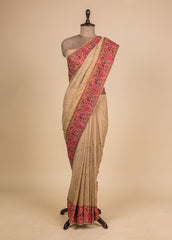 Gold Tissue Georgette Embroidered Saree