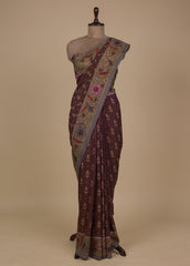 Brown Silk Kalamkari Saree