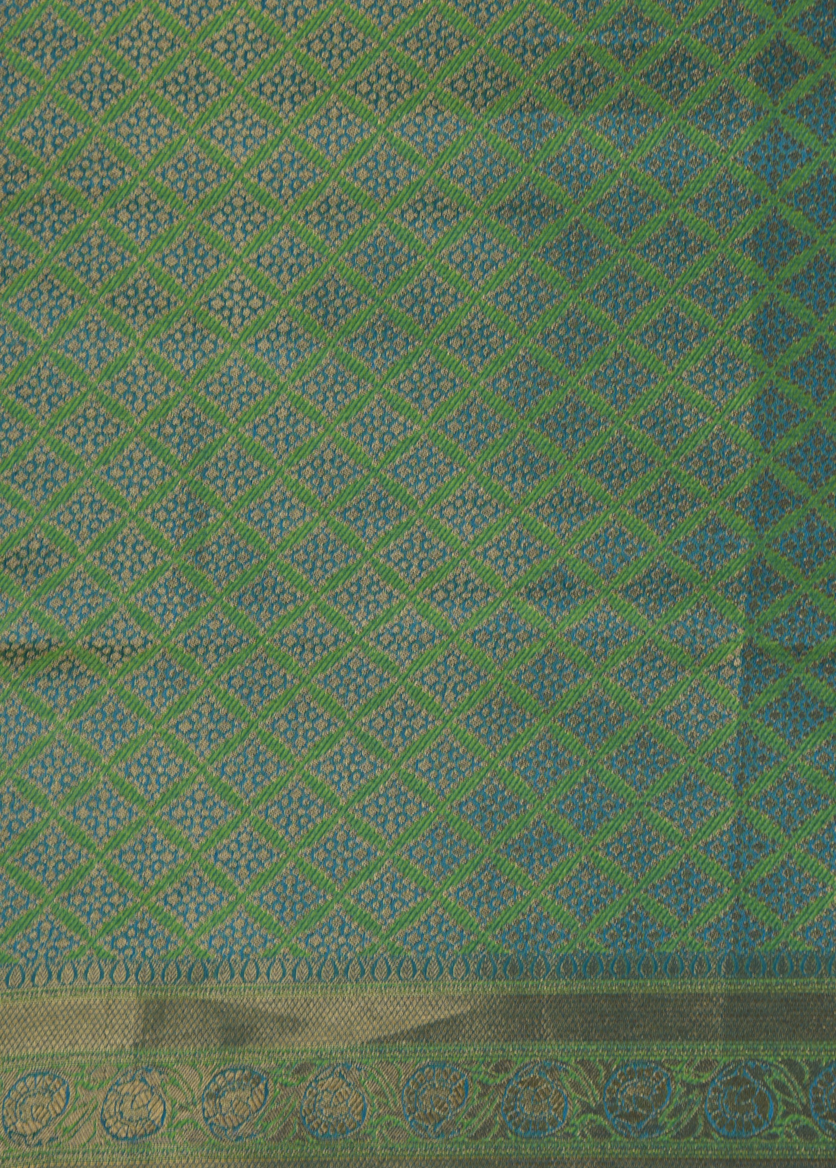 Blue Kanjeevaram Handwoven Art Silk Saree - Image 4 | Greenways Delhi