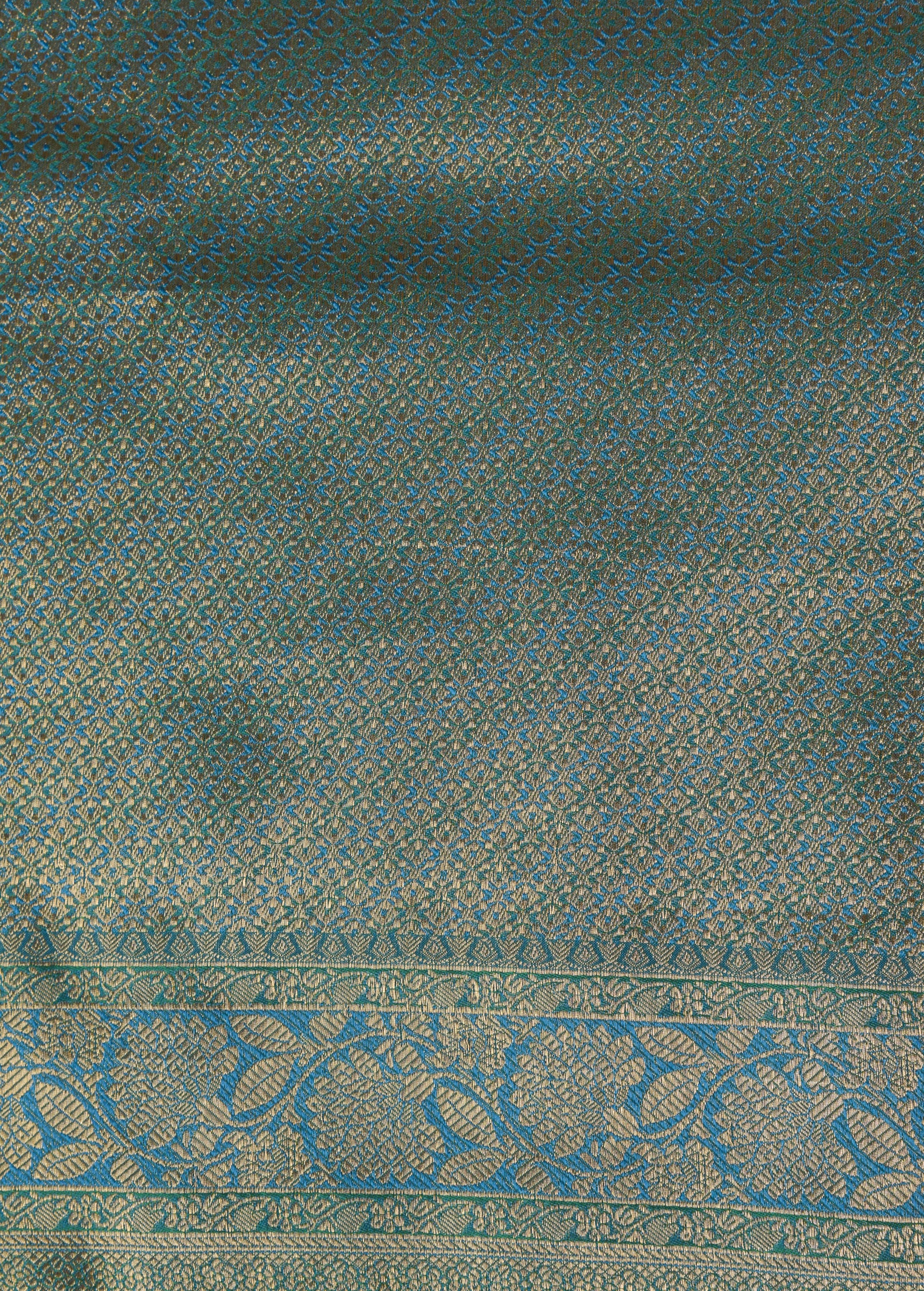 Blue Kanjeevaram Handwoven Art Silk Saree - Image 4 | Greenways Delhi