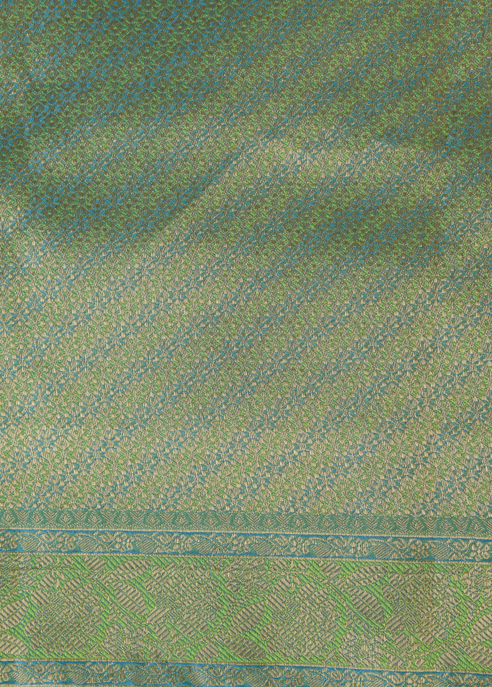 Blue Kanjeevaram Handwoven Art Silk Saree - Image 4 | Greenways Delhi