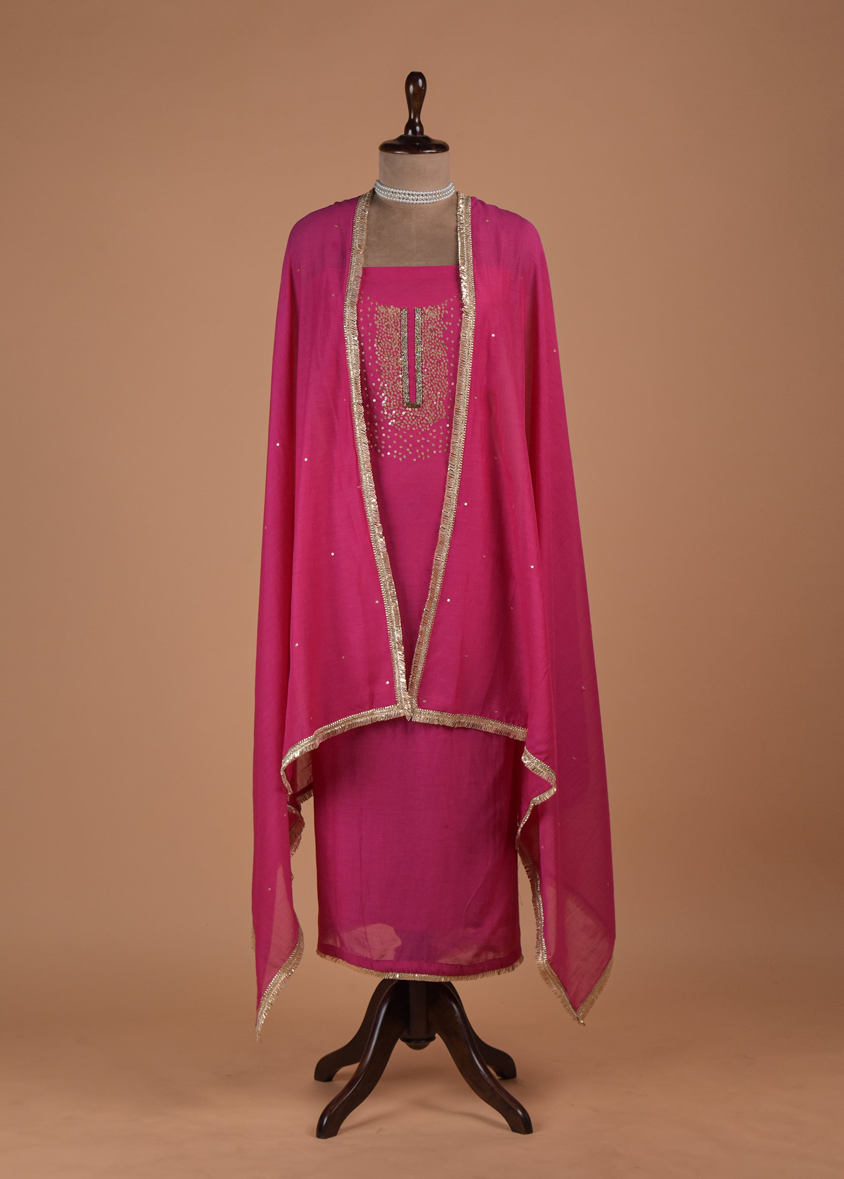 Pink Cotton Dress Material | Greenways