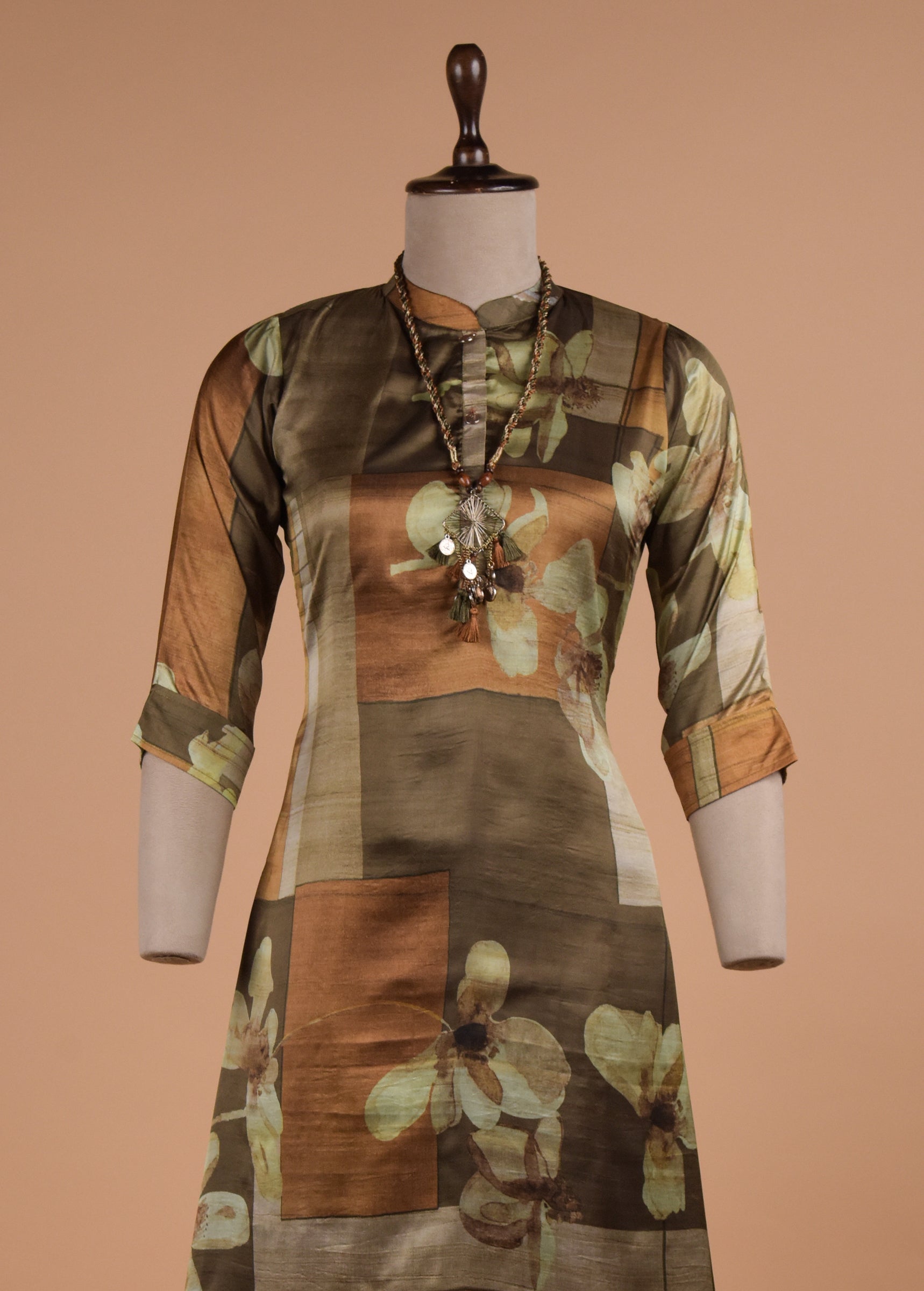 Multicoloured Cotton Silk Coord Set