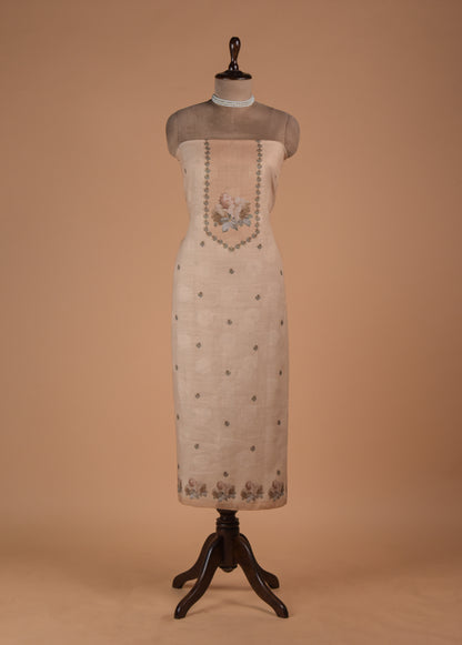 Beige Cotton Dress Material