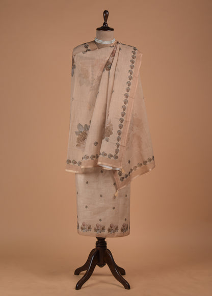 Beige Cotton Dress Material