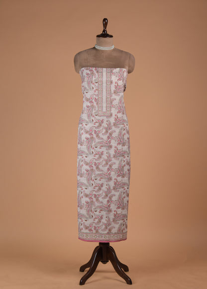 White Cotton Dress Material