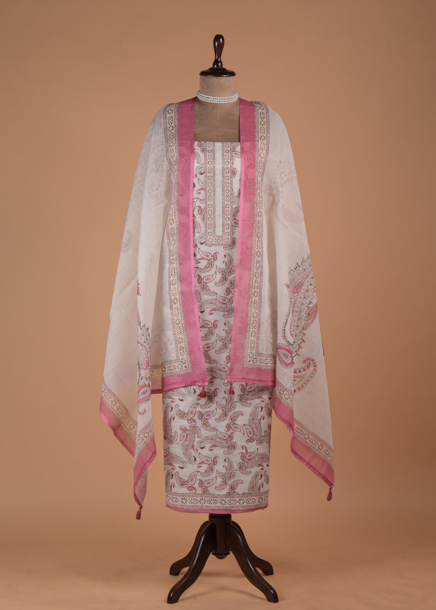 White Cotton Dress Material