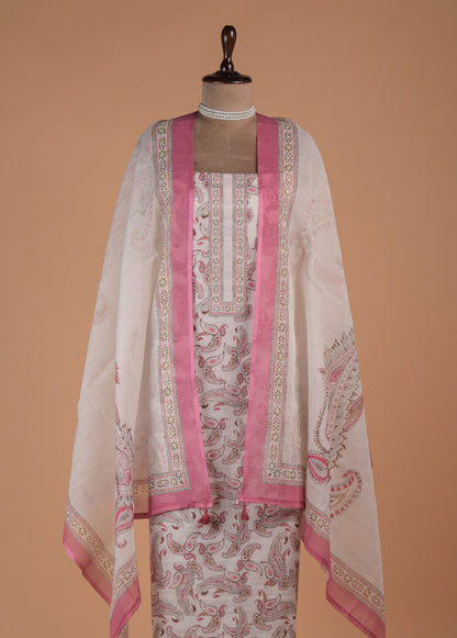 White Cotton Dress Material